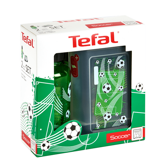 Tefal KIDS sada dóza plast+fľaša tritan 0,4 L zelená-futbal K3169314