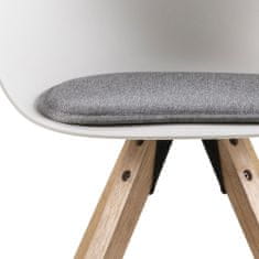 Design Scandinavia Jedálenská stolička Vilma s drevenou podnožou (SET 2 ks), biela/sivá