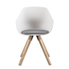 Design Scandinavia Jedálenská stolička Vilma s drevenou podnožou (SET 2 ks), biela/sivá