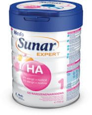 Sunar Expert HA 1 počiatočná hypoalergénna dojčenská výživa 700g