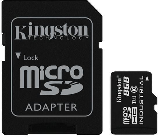 Kingston Industrial Micro SDHC 8GB Class 10 UHS-I + SD adaptér (SDCIT / 8GB)