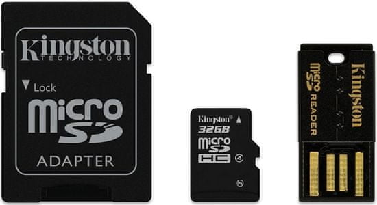 Kingston Micro SDHC 32GB Class 4 + SD adaptér + USB čtečka (MBLY4G2/32GB)