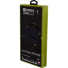 Solar Charger 13W 2xUSB, solární nabíječka, černá 420-40
