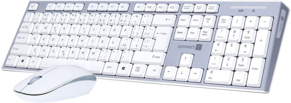 Connect IT Combo bezdrôtová biela klávesnica + myš (CKM-7510-CS)