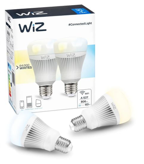 WiZ LED Žiarovka whites A E27 - 806 lm 2 ks