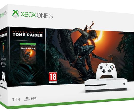 Microsoft Xbox One S 1TB + Shadow of The Tomb Raider