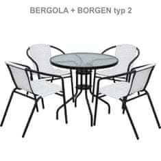 KONDELA Záhradná stolička Bergola - biela / čierna