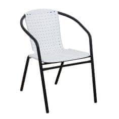 KONDELA Záhradná stolička Bergola - biela / čierna