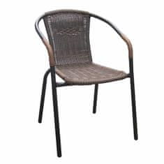 KONDELA Záhradná stolička Doren - hnedá / čierna
