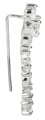 JwL Luxury Pearls Asymetrické náušnice - dvojitá náušnice s pravou bielou perlou a pozdĺžna náušnice so zirkónmi JL026