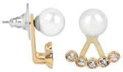 Levien Náušnice Set Ear Cuff 4 v 1 Gold Crystal White