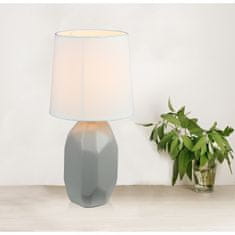 KONDELA Stolná lampa Qenny Typ 2 - sivá / biela