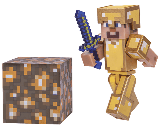 TM Toys Minecraft - zberateľská figúrka Steve v zlatej zbroji