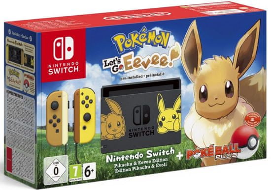 Nintendo Switch + Pokémon: Let's Go Eevee + Poké Ball