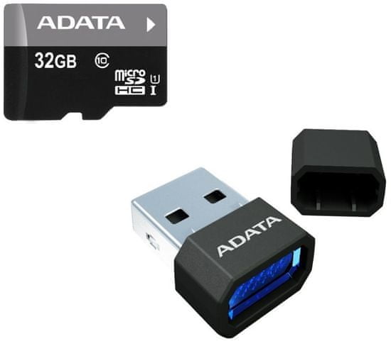 A-Data Micro SDHC Premier 32GB UHS-I + USB čtečka (AUSDH32GUICL10-RM3BKBL)
