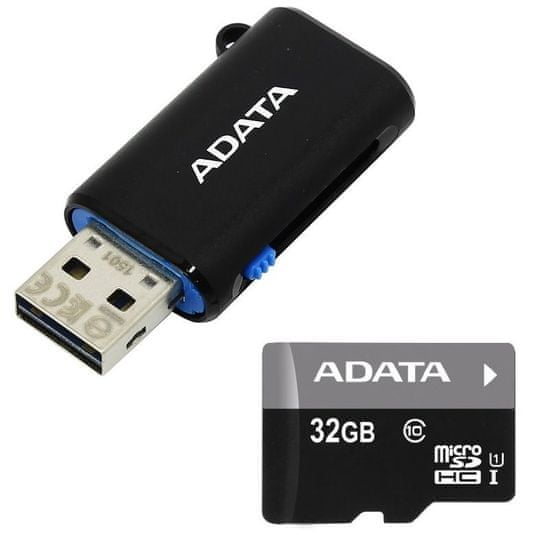 A-Data Micro SDHC 32GB UHS-I + OTG USB čítačka (AUSDH32GUICL10-ROTGMBK)