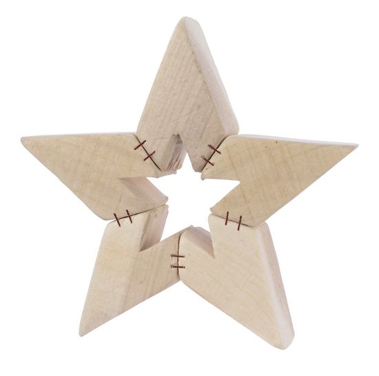 Kaemingk Vianočná dekorácia hviezda - drevená