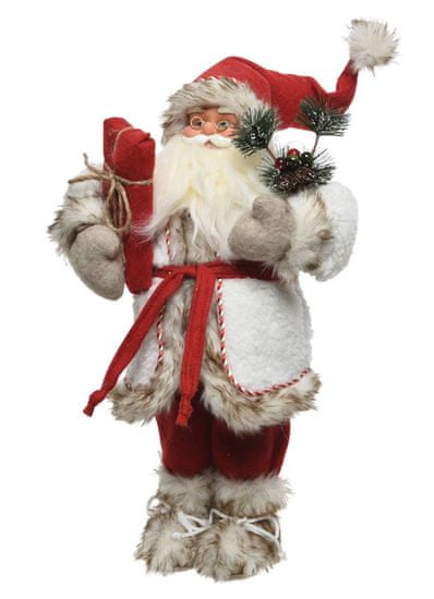 Kaemingk Vianočná dekorácia Santa s darčekom 22x17x45 cm