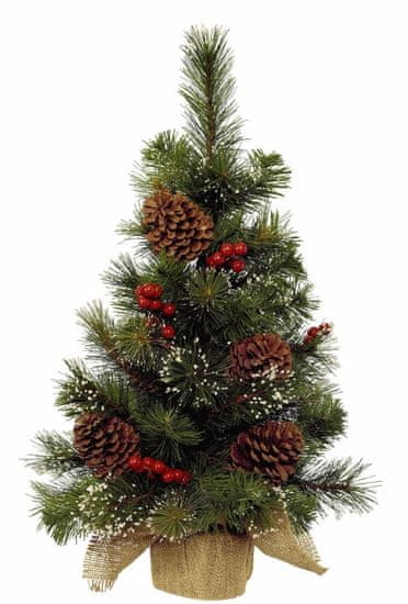 Kaemingk Mini vianočný stromček so šiškami a bobuľami, 40x60 cm