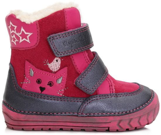 D-D-step dievčenské zimné topánky s mačičkou