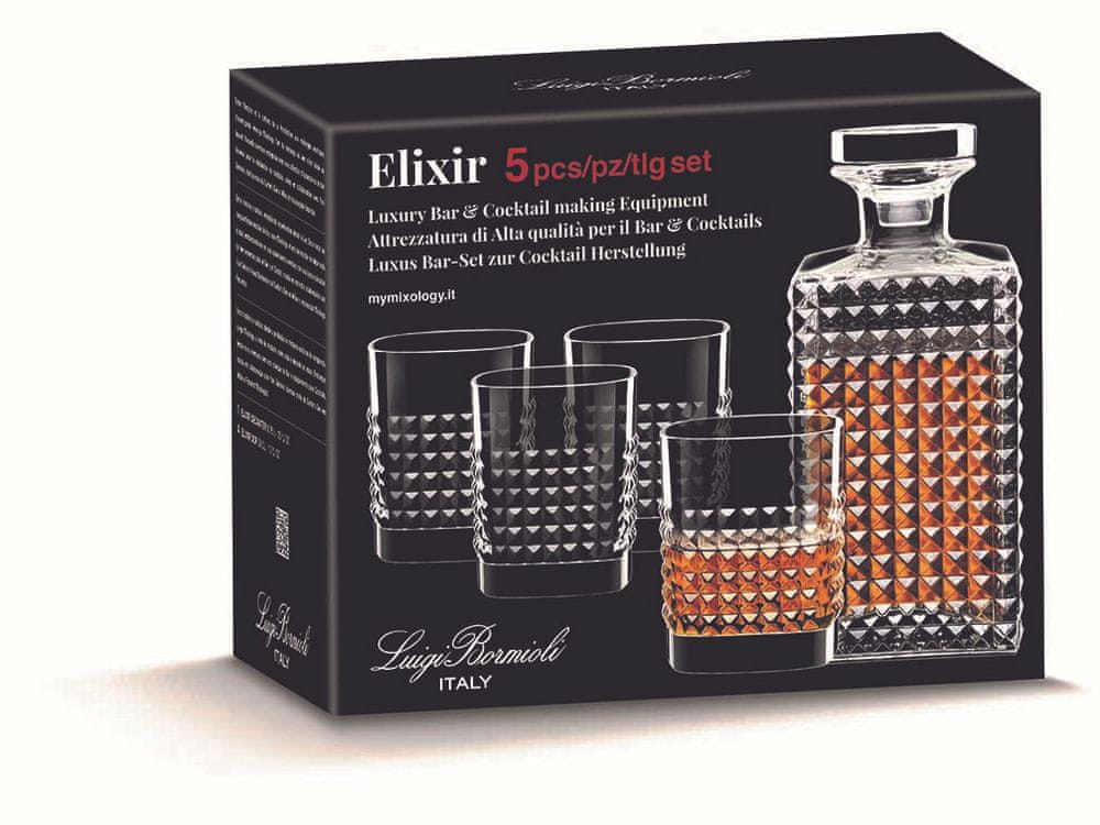 Luigi Bormioli Elixir whisky sada 5 ks s karafou - zánovné