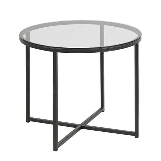 Design Scandinavia Konferenčný stolík Claire okrúhly, dymová/čierna