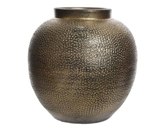 Kaemingk Váza keramická, metalická 19x19cm, zlatá, ručne vyrobená