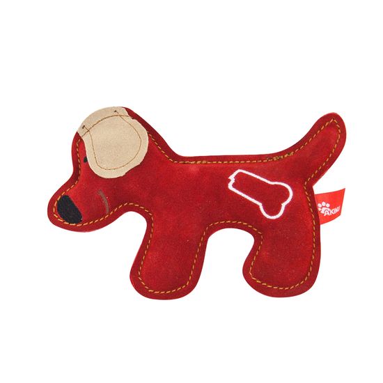 Akinu hračka psík PREMIUM koža červený