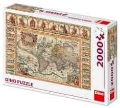DINO Historická mapa sveta 2000 dielikov