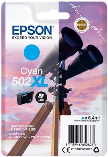 Epson 502XL, azúrová (C13T02W24010)