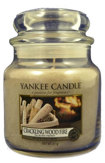 Yankee Candle Classic stredná 411 g Crackling Wood Fire
