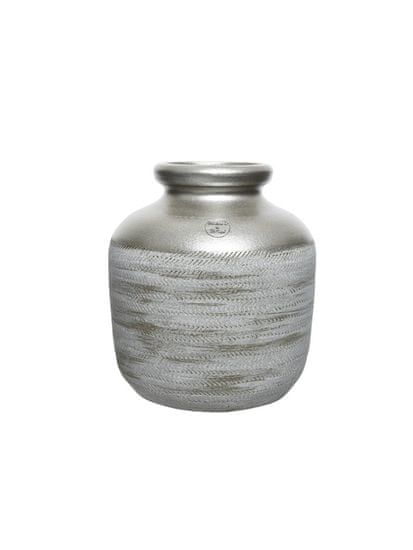 Kaemingk Váza metalická, 24x26cm, keramika, ručne vyrobená