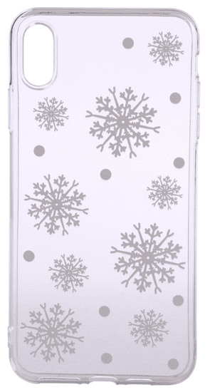 EPICO Pružný plastový kryt pro iPhone XS Max WHITE SNOWFLAKES