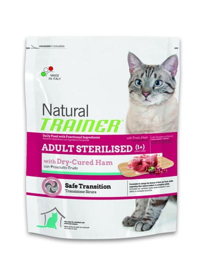 TRAINER Natural Cat Sterilised talianska šunka 7,5 kg