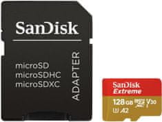 SanDisk Extreme Micro SDXC 128GB A2 C10 V30 UHS-I U3 pre akčné kamery + adaptér (SDSQXA1-128G-GN6AA)