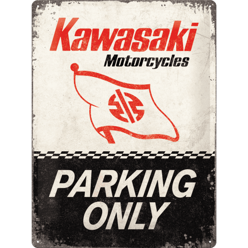 Postershop Plechová tabuľa: Kawasaki Parking Only
