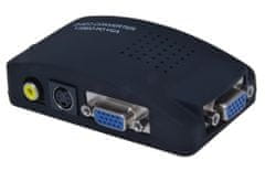 PremiumCord Prevodník kompozitného signálu s-video / cinch na VGA signál (DB15F) a-9