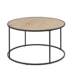 Design Scandinavia Konferenčný stolík okrúhly Seashell, 80 cm, dub