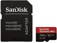 SanDisk Extreme Pro microSDXC 128GB A2 C10 V30 UHS-I U3 + adaptér (SDSQXCY-128G-GN6MA)