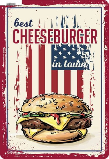 Postershop Plechová tabuľa: Best Cheeseburger in Town