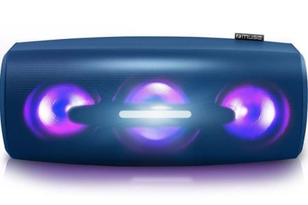 Bluetooth prenosný reproduktor Muse M-930 DJ svetelné diódy NFC IPX4 čistý zvuk