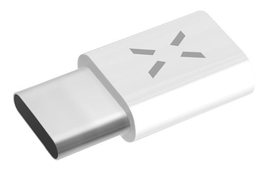 FIXED Redukce pro nabíjení a datový přenos z micro USB na USB-C 2.0, bílá FIXA-MTOC-WH