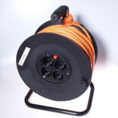 PremiumCord Predlžovací kábel 230 V, 50 m bubon, prierez vodiča 3 × 1,5 mm2 ppb-01-50