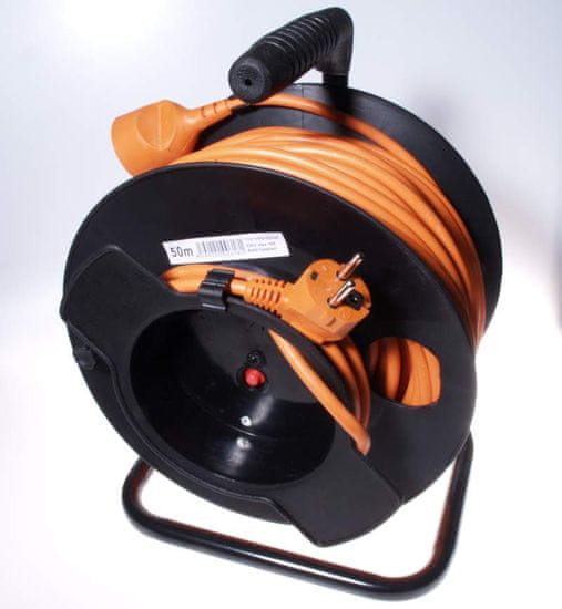 PremiumCord Predlžovací kábel 230 V, 50 m bubon, prierez vodiča 3 × 1,5 mm2 ppb-02-50