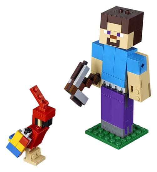 LEGO Minecraft 21148 Minecraft veľká figúrka: Steve s papagájom