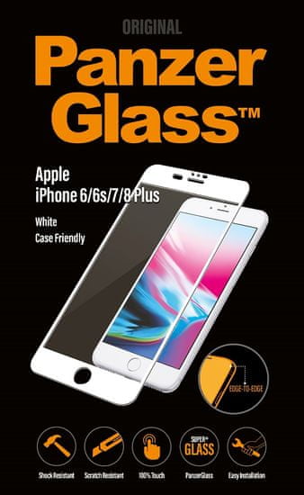 PanzerGlass Edge-to-Edge pre Apple iPhone 6/6s/7/8 Plus biela (2621)