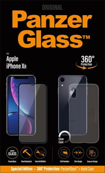 PanzerGlass Premium Bundle pro Apple iPhone Xr černé + pouzdro B2641