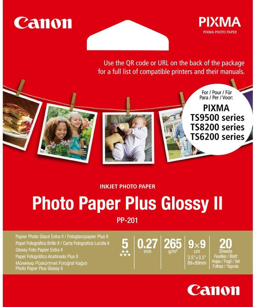 Canon fotopapier PLUS PP-201, 9x9 cm, 20 listov, lesklý (2311B070)