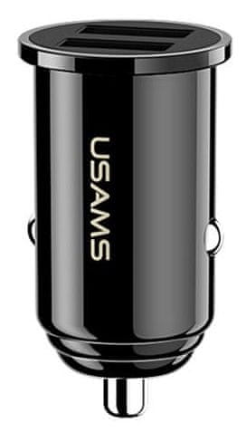 USAMS CC055 C8 USB 3,1 A Dual Mini AutoDobíječ Black (EU Blister) 2441147