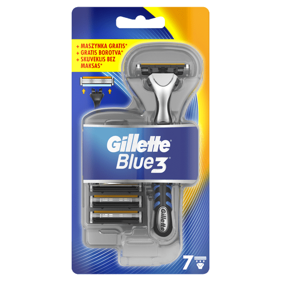 Gillette Blue3 strojček + 7 hlavíc